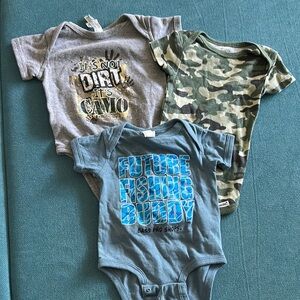Bass Pro Shops Gray and Green Bodysuits One Piece Collection